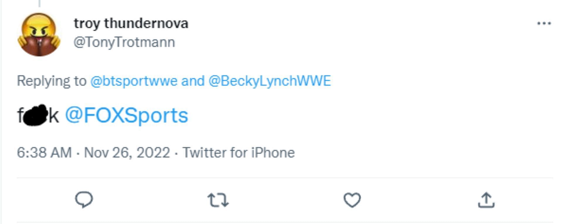 Fan expresses disappointment about missing Lynch's return